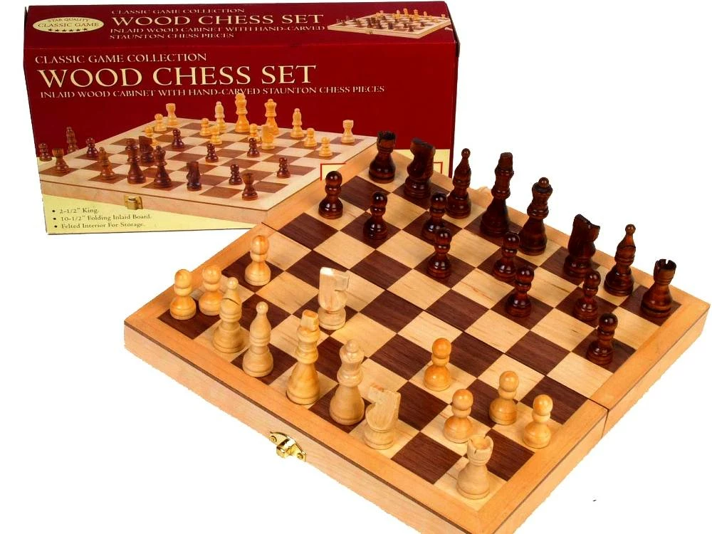 Chess - Wooden Folding 10.5Inch 4 Chess - Wooden Folding 10.5Inch - Image 2