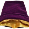 Small Purple With Gold Satin Lining - Velvet Dice Bag - MDG