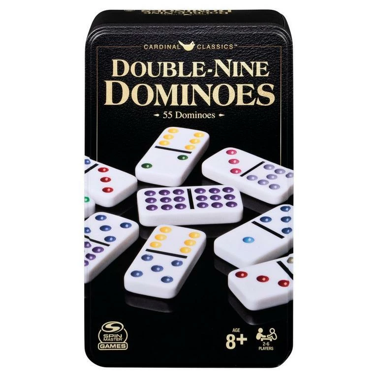 Cardinal Classic Double 9 Coloured Dominoes In Tin 3 Cardinal Classic Double 9 Coloured Dominoes In Tin