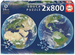 EDUCA Planet Earth Round Puzzle 2 X 800pc