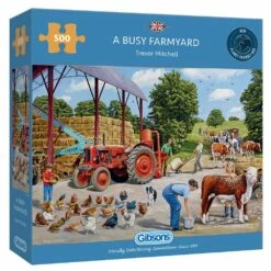 A Busy Farmyard 500pc - Gibsons