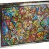 All Star Stained Glass Puzzle 1000 Pieces - Tenyo Puzzle Disney