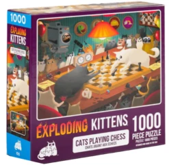 Cats Playing Chess - Exploding Kittens Puzzle 1,000 Pieces