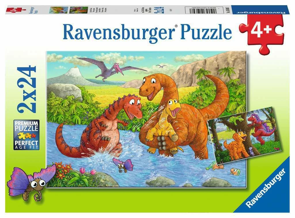 Ravensburger Dinosaurs At Play 2x24pc 3 Ravensburger Dinosaurs At Play 2x24pc