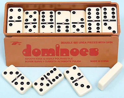 Double 6 Wooden Box Urea Pieces - Dominoes 3 Double 6 Wooden Box Urea Pieces - Dominoes