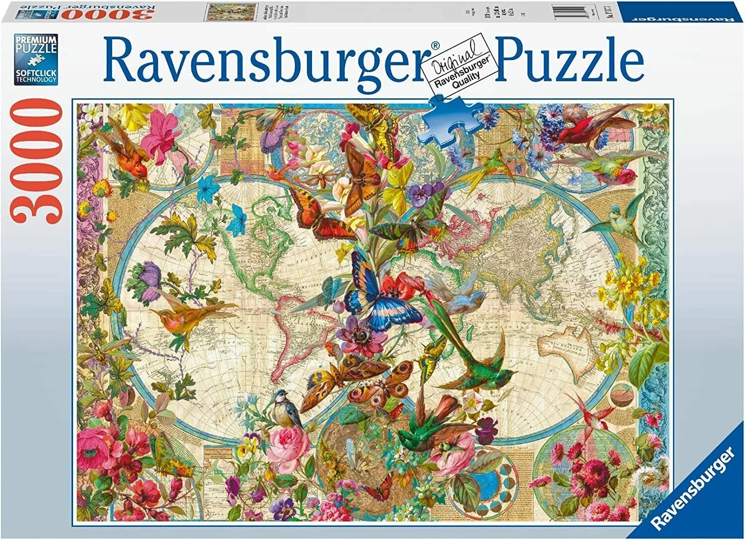 Ravensburger Flora & Fauna World Map 3000pc 3 Ravensburger Flora & Fauna World Map 3000pc