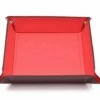Red Leather Folding Dice Tray - 22x22cm -GAMES WORLD Sales RedLeatherFoldingDiceTray 22x22cm
