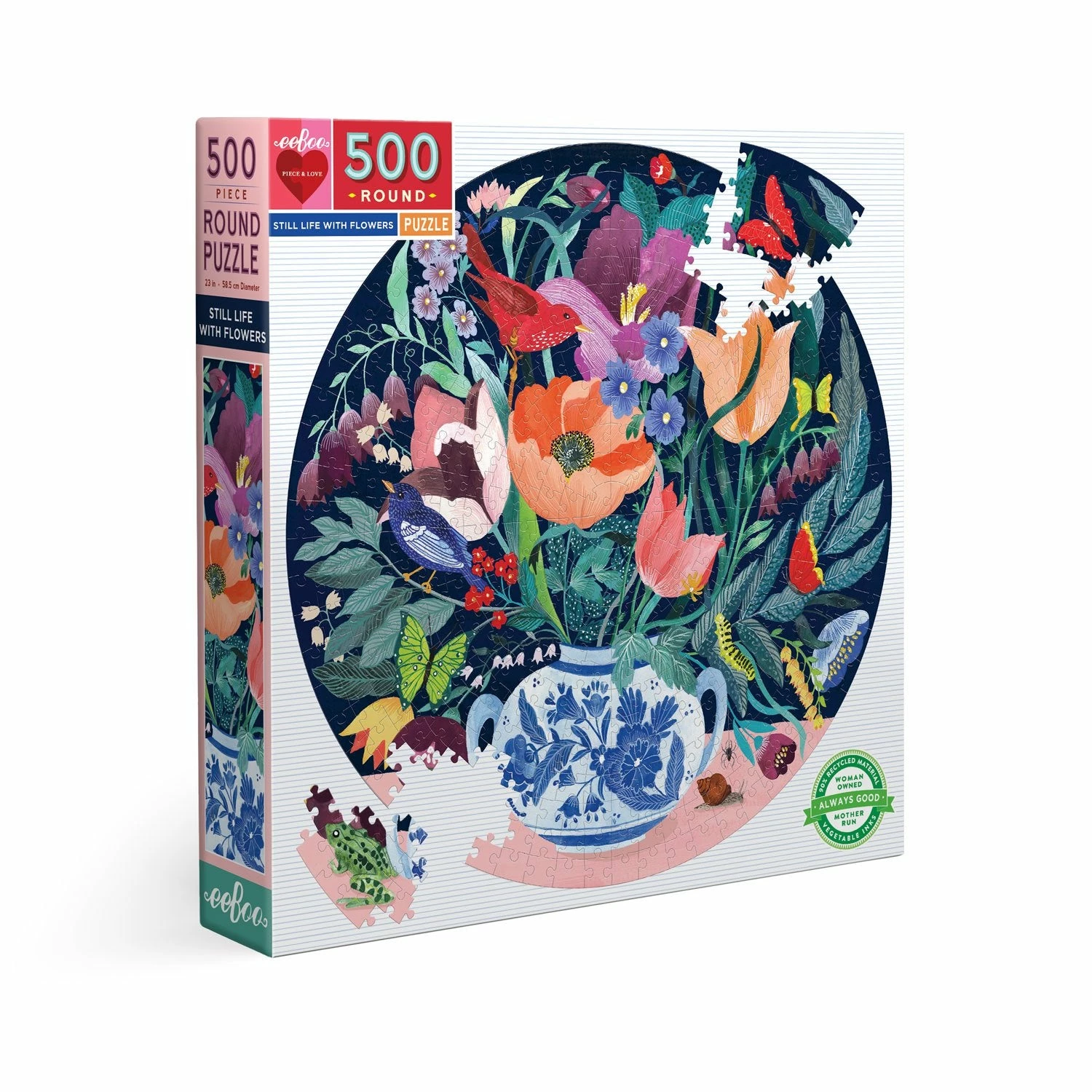 Eeboo Still Life With Flowers - 500pc Round 3 Eeboo Still Life With Flowers - 500pc Round