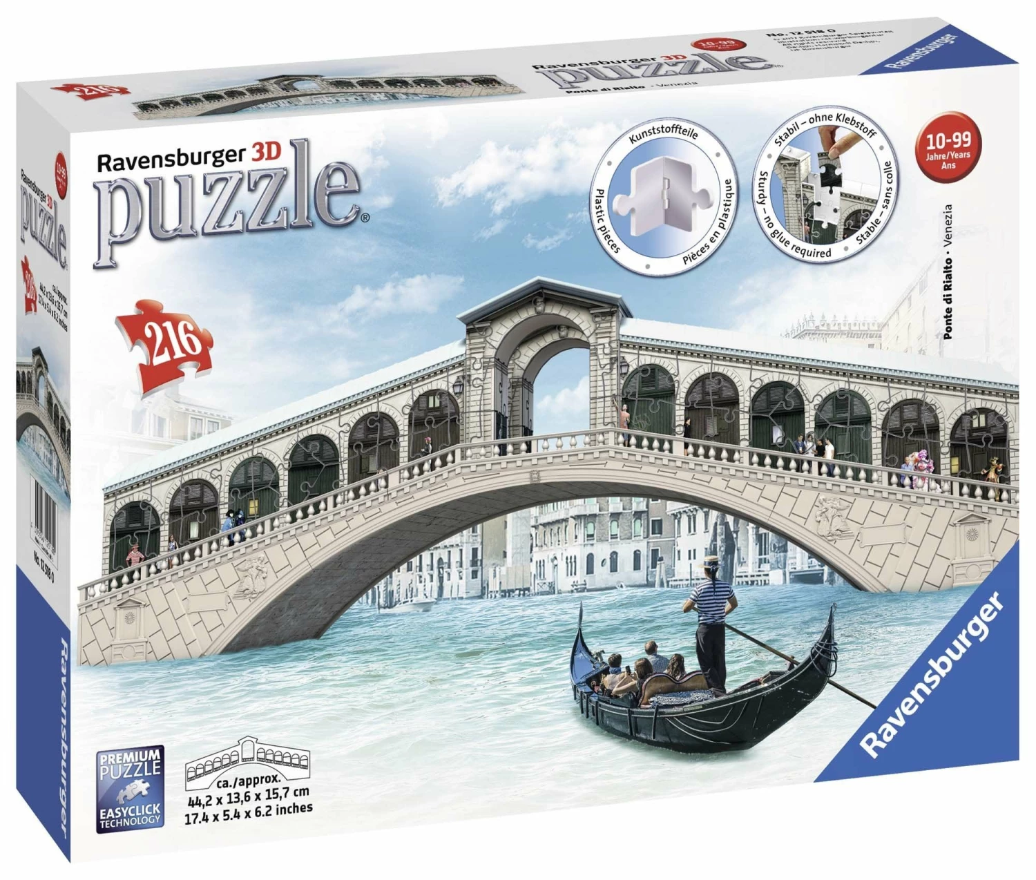 Ravensburger Venices Rialto Bridge 3D Puzzle 216pc 3 Ravensburger Venices Rialto Bridge 3D Puzzle 216pc