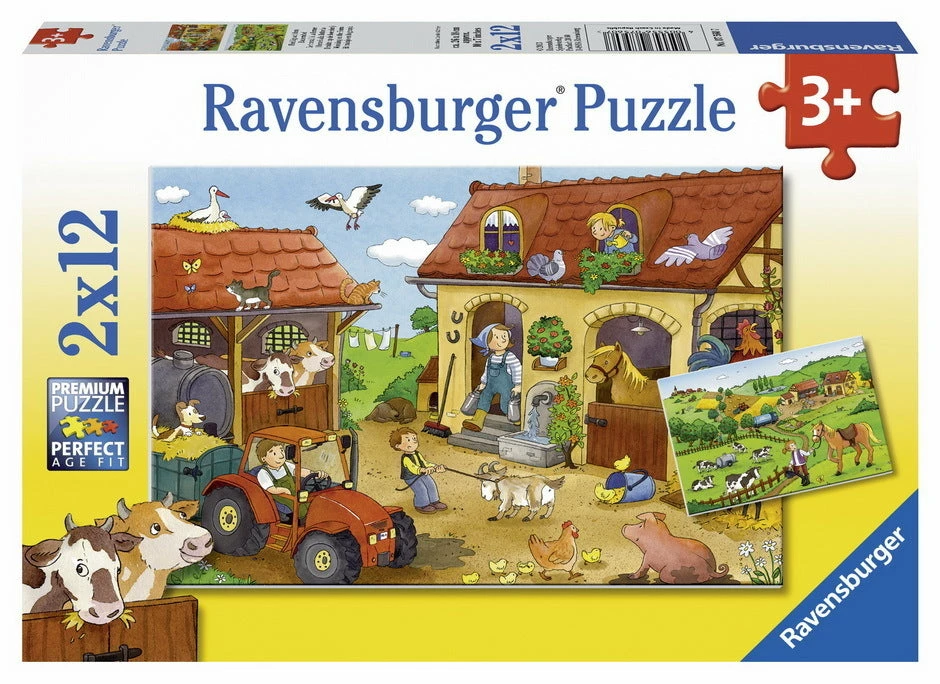 Ravensburger Working On The Farm Puzzle 2x12pc 3 Ravensburger Working On The Farm Puzzle 2x12pc