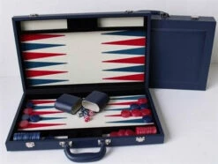 18Inch Leather- Blue - Backgammon- Dal Rossi-