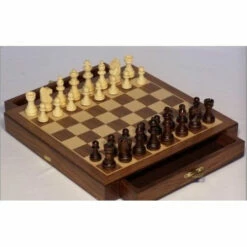 Chess Set Magnetic With Drawers Walnut 10