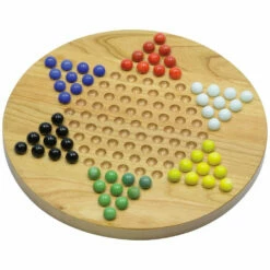 Chinese Checkers, Wood With Marbles