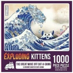 The Great Wave Off Cat- A-Gawa - Exploding Kittens Puzzle 1,000 Pieces