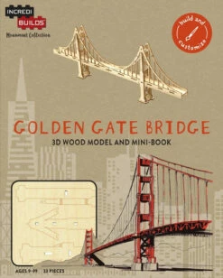 Golden Gate Bridge - Incredibuilds 3D Wood Model And Booklet